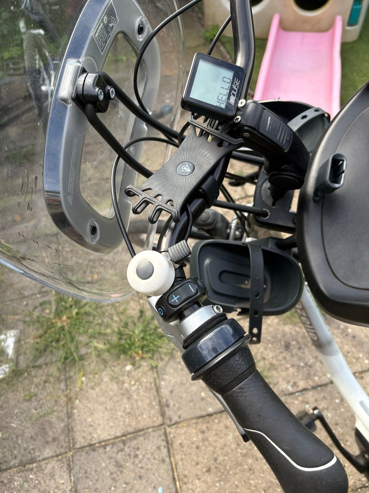 Gazelle fiets met kinderzitjes en windscherm, Fietsen en Brommers, Fietsen | Dames | Damesfietsen, Ophalen, Velgrem, Gazelle, 53 tot 56 cm