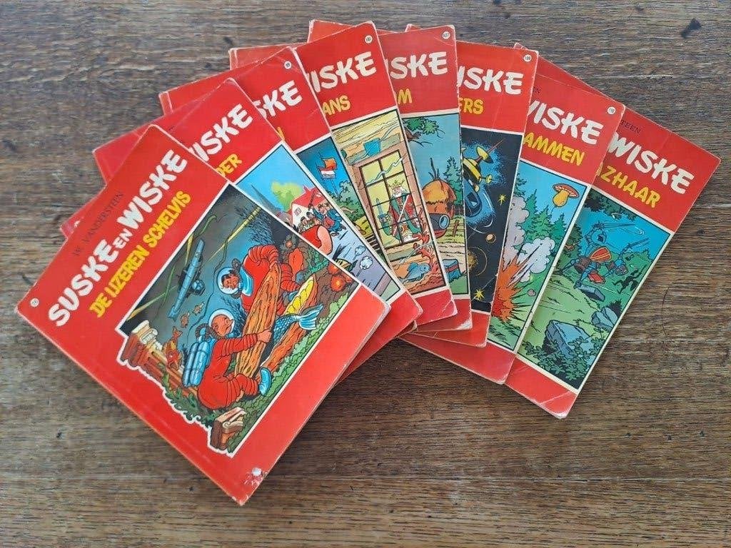 Suske en Wiske, 8 stuks, 1e of vroege drukken, 1967-1974, Boeken, Stripboeken, Gelezen, Meerdere stripboeken, Ophalen of Verzenden
