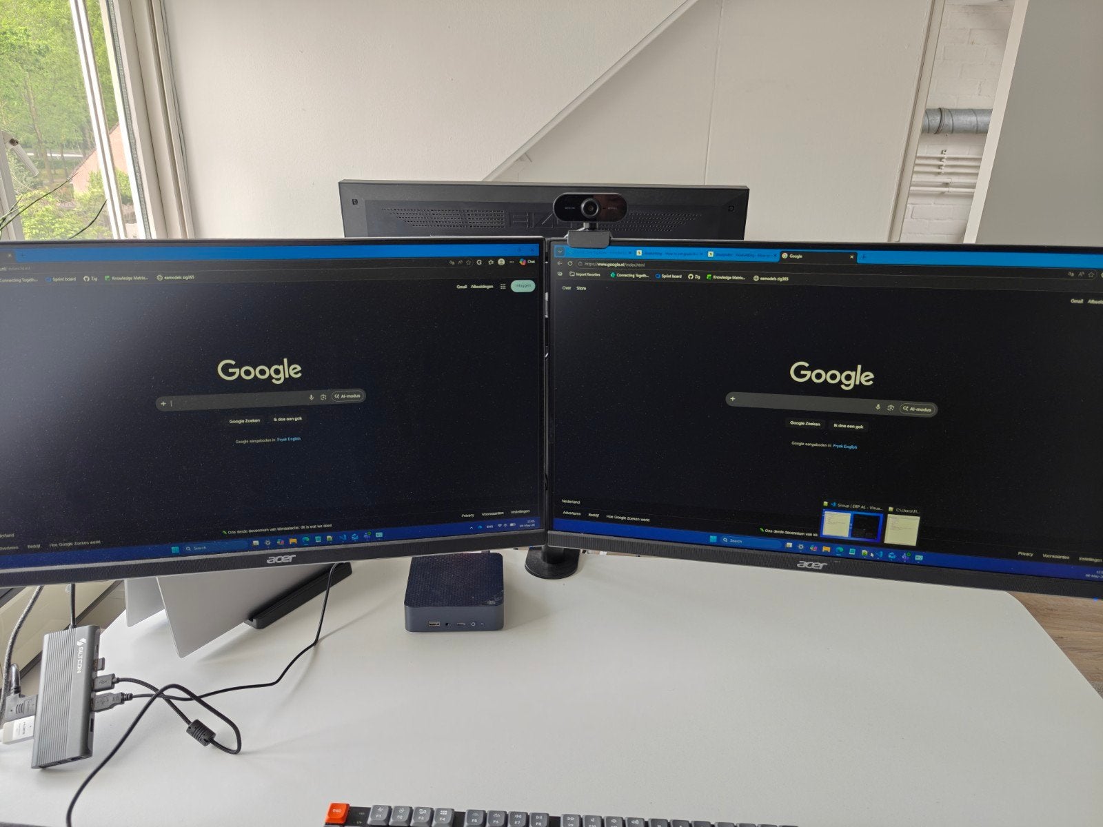 2x Acer VG240Y monitoren met bureau mount, Computers en Software, Monitoren, Ingebouwde speakers, Gebruikt, IPS, HDMI