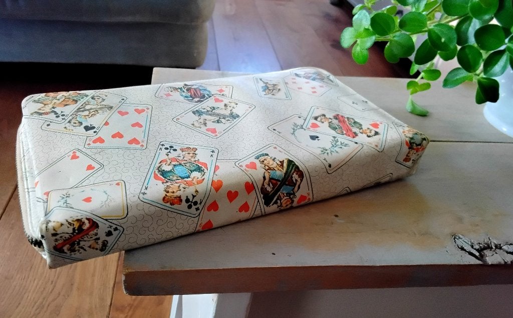 Vintage etui voor 2 pakjes speelkaarten, Ophalen of Verzenden, Gebruikt, Speelkaart(en)