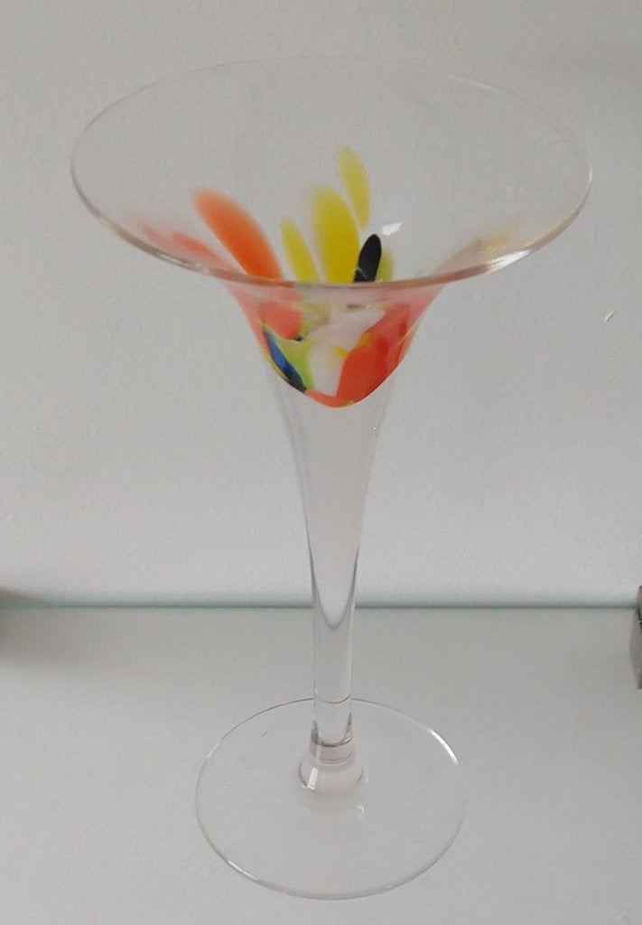 vaas LSA martini glas design, fijn optisch effect, volgnr 17, Meerkleurig, 30 cm, Nieuw, Ophalen of Verzenden