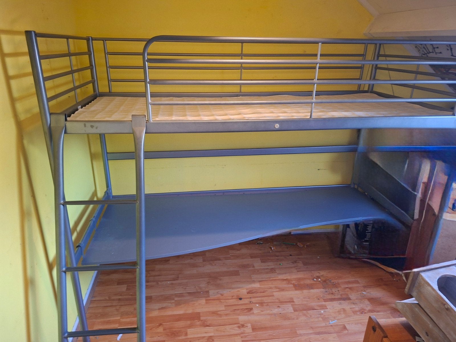 hoogslaper met bureau, Ophalen, Eenpersoons, 90 cm, Hoogslaper