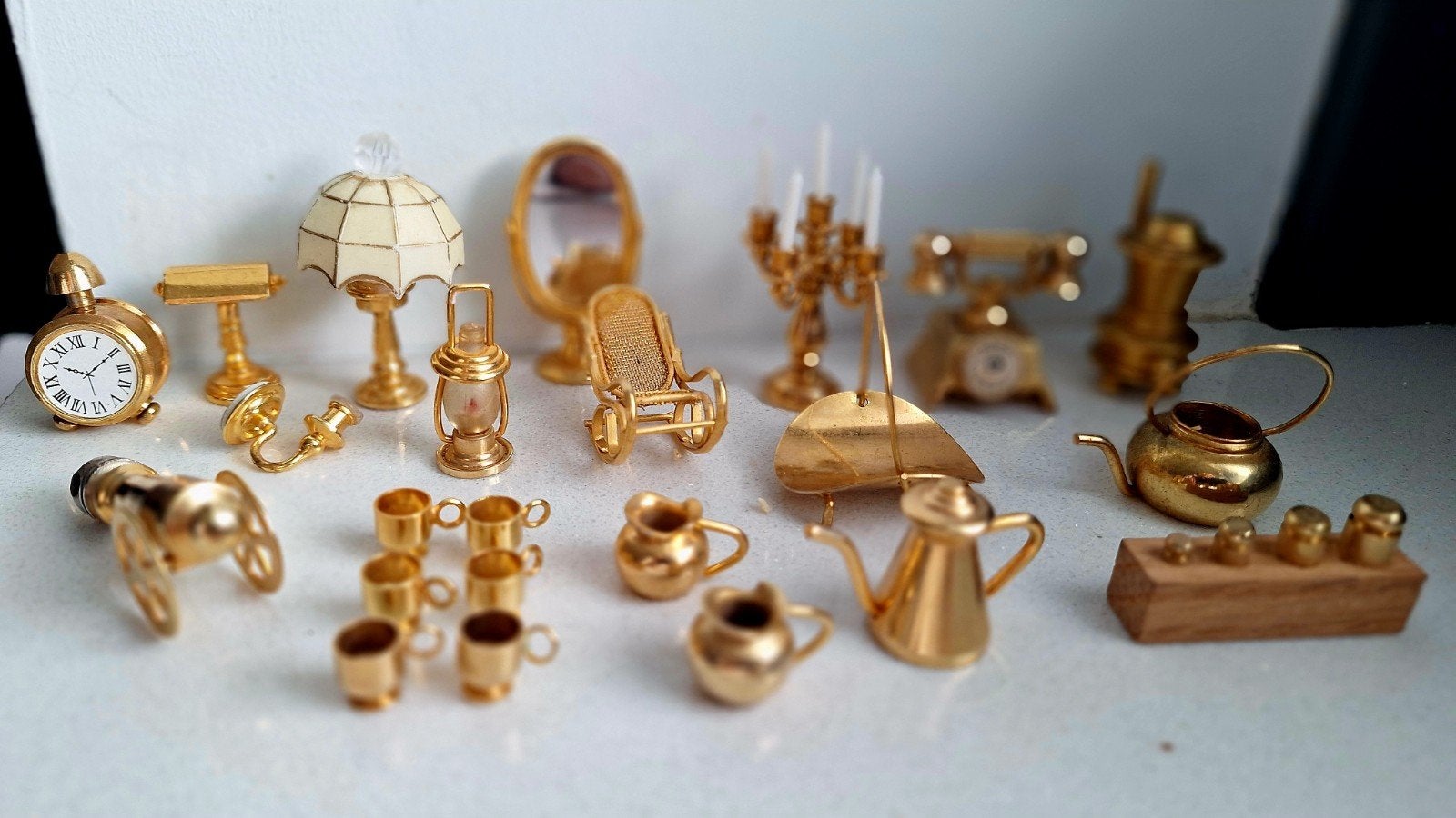 Messing Miniatuur Meubels Accessoires Frankrijk - Poppenhuis, Ophalen of Verzenden, Zo goed als nieuw, Poppenhuis
