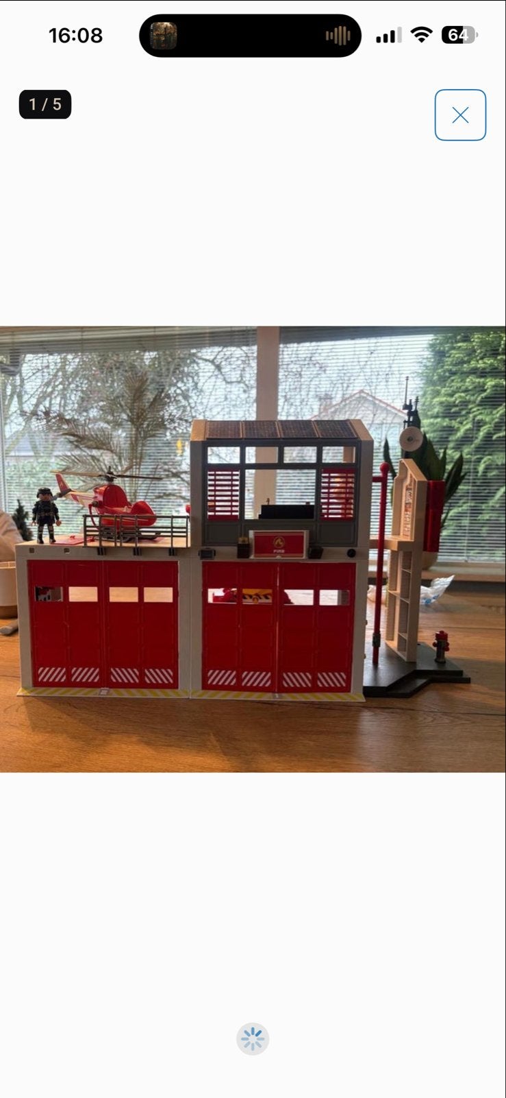 Playmobil Brandweerkazerne met Helikopter en Brandweerman, Gebouw, Complete set, Ophalen of Verzenden, Zo goed als nieuw