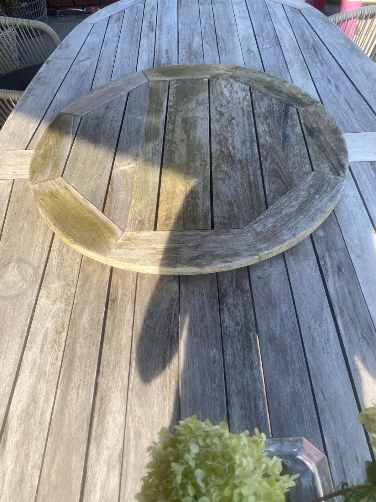ROUGH-X Lazy Susan draaiplateau teakhout 80cm, Ophalen, Gebruikt