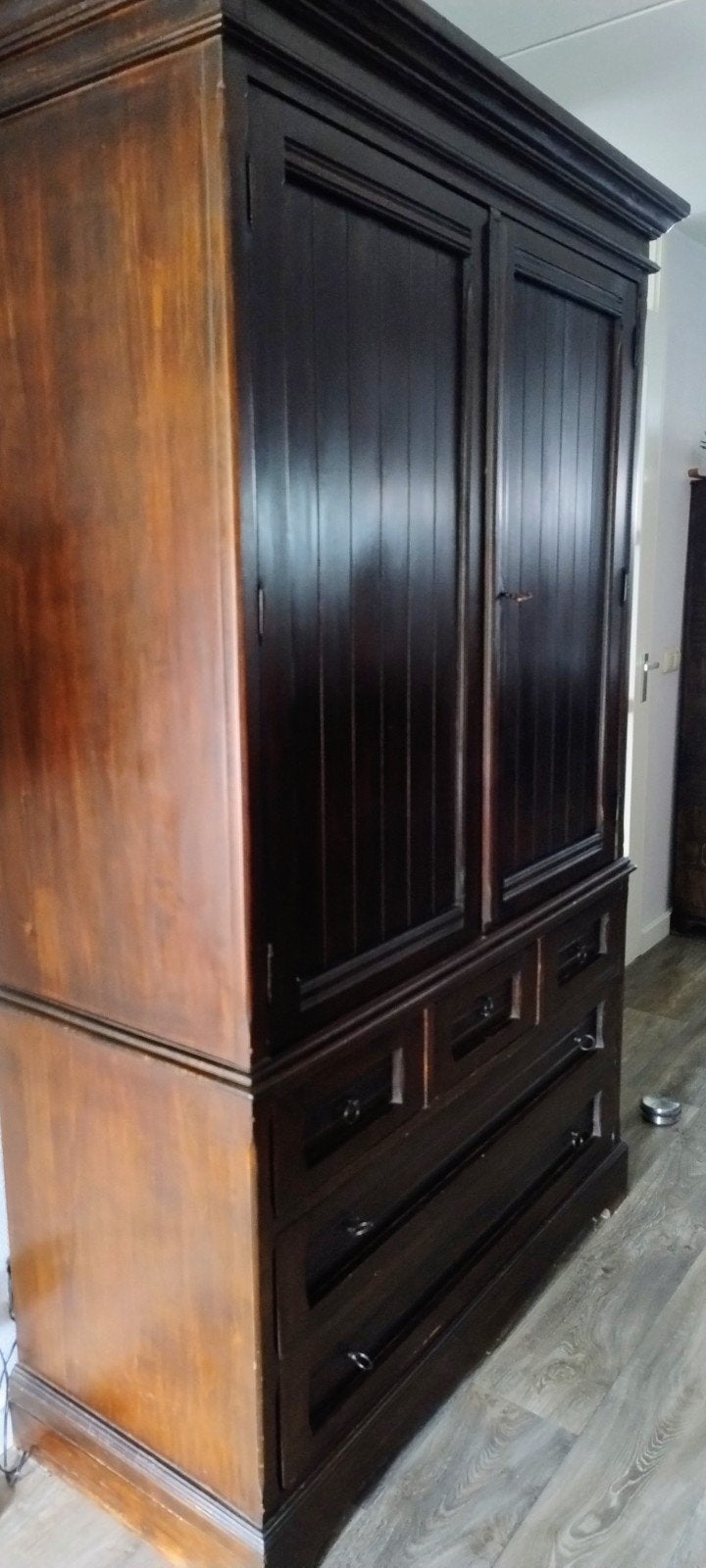 Massief berkenhouten kast van De Bongert Kesteren, Ophalen, Gebruikt, 100 tot 150 cm, 200 cm of meer