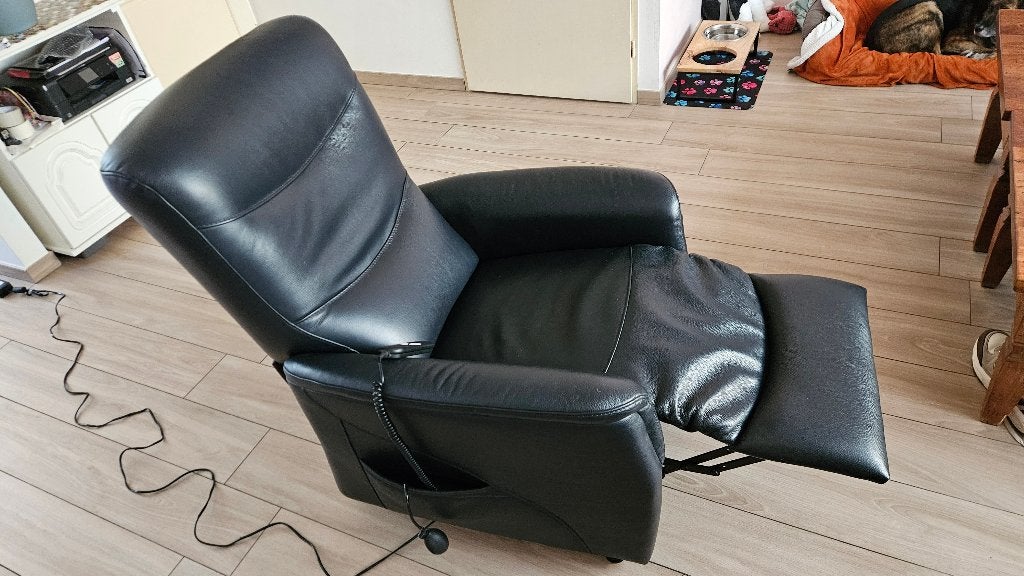 Foto 3 van Leren relaxfauteuil met elektrische functie