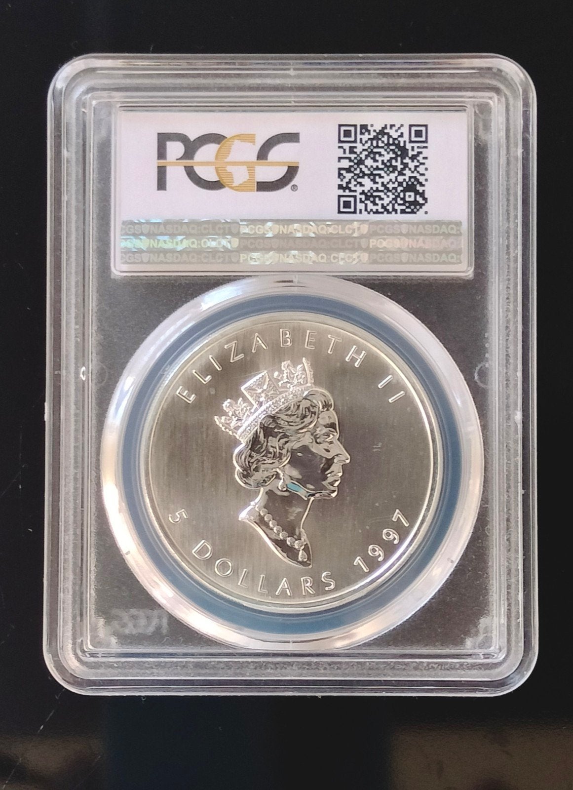 Zeldzame Maple Leaf 1997, in slab gegradeerd MS 68, Postzegels en Munten, Ophalen of Verzenden, Zilver
