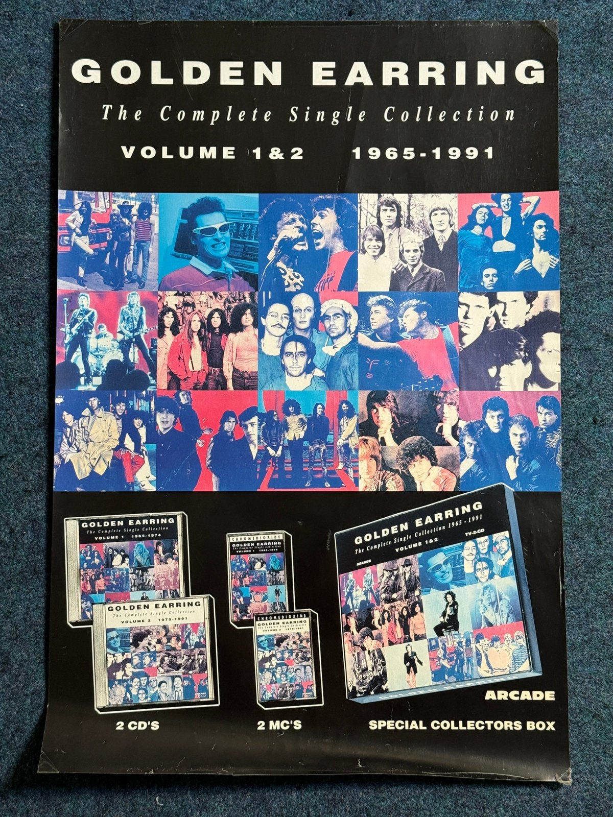 Golden Earring Single Collection Poster, Verzamelen, Posters, Ophalen of Verzenden, A1 t/m A3, Muziek, Rechthoekig Staand