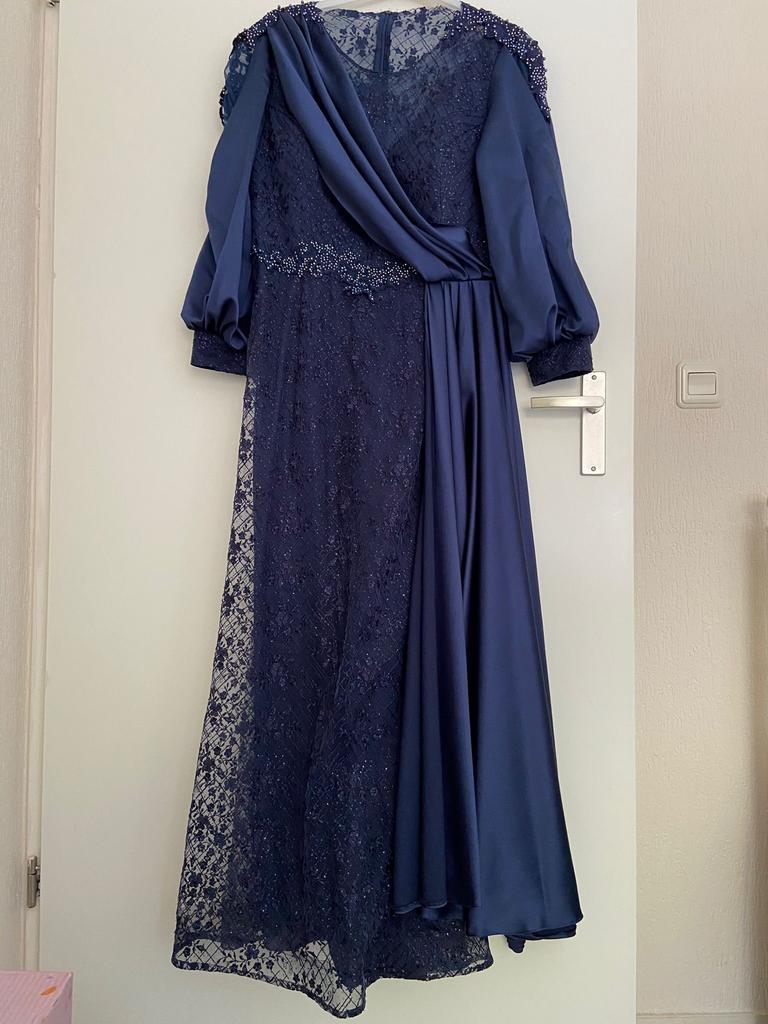Donker blauwe galajurk in maat 44/46, Blauw, Maat 42/44 (L), Ophalen of Verzenden, Zo goed als nieuw