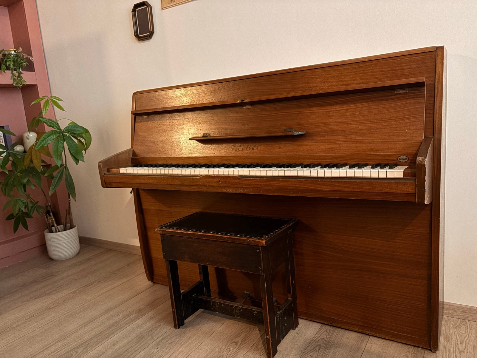 V. Beroux Piano Klassiek Bruin Hout, Ophalen, Gebruikt, Bruin, Piano