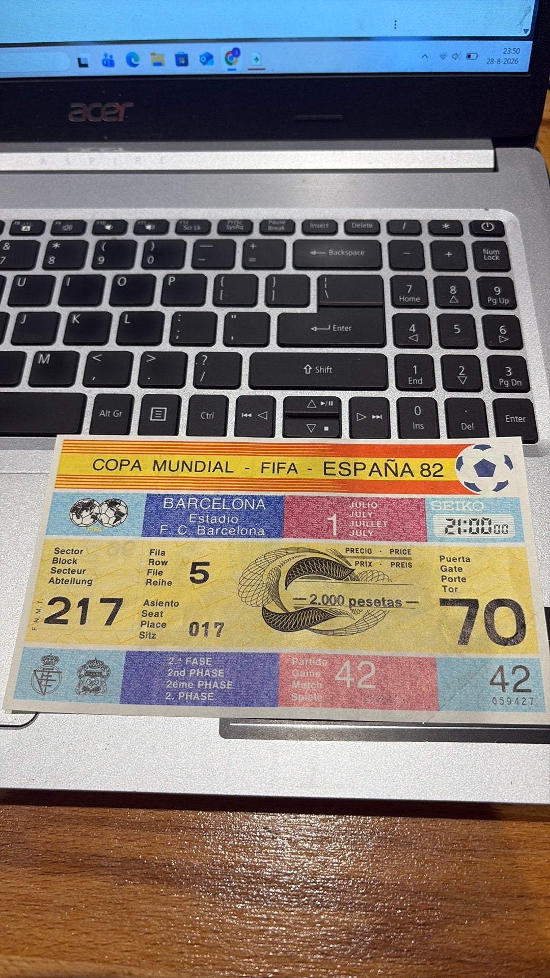 Ticket wk 1982 België Rusland, Ophalen, Zo goed als nieuw, Buitenlandse clubs, Overige typen