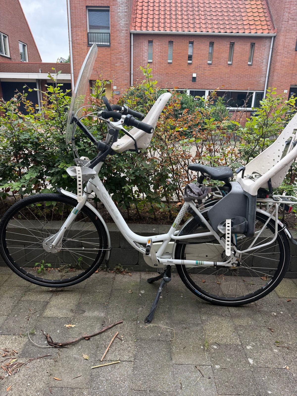 Gazelle Damesfiets met Kinderzitjes en Windscherm, Velgrem, Versnellingen, Ophalen of Verzenden, Gazelle