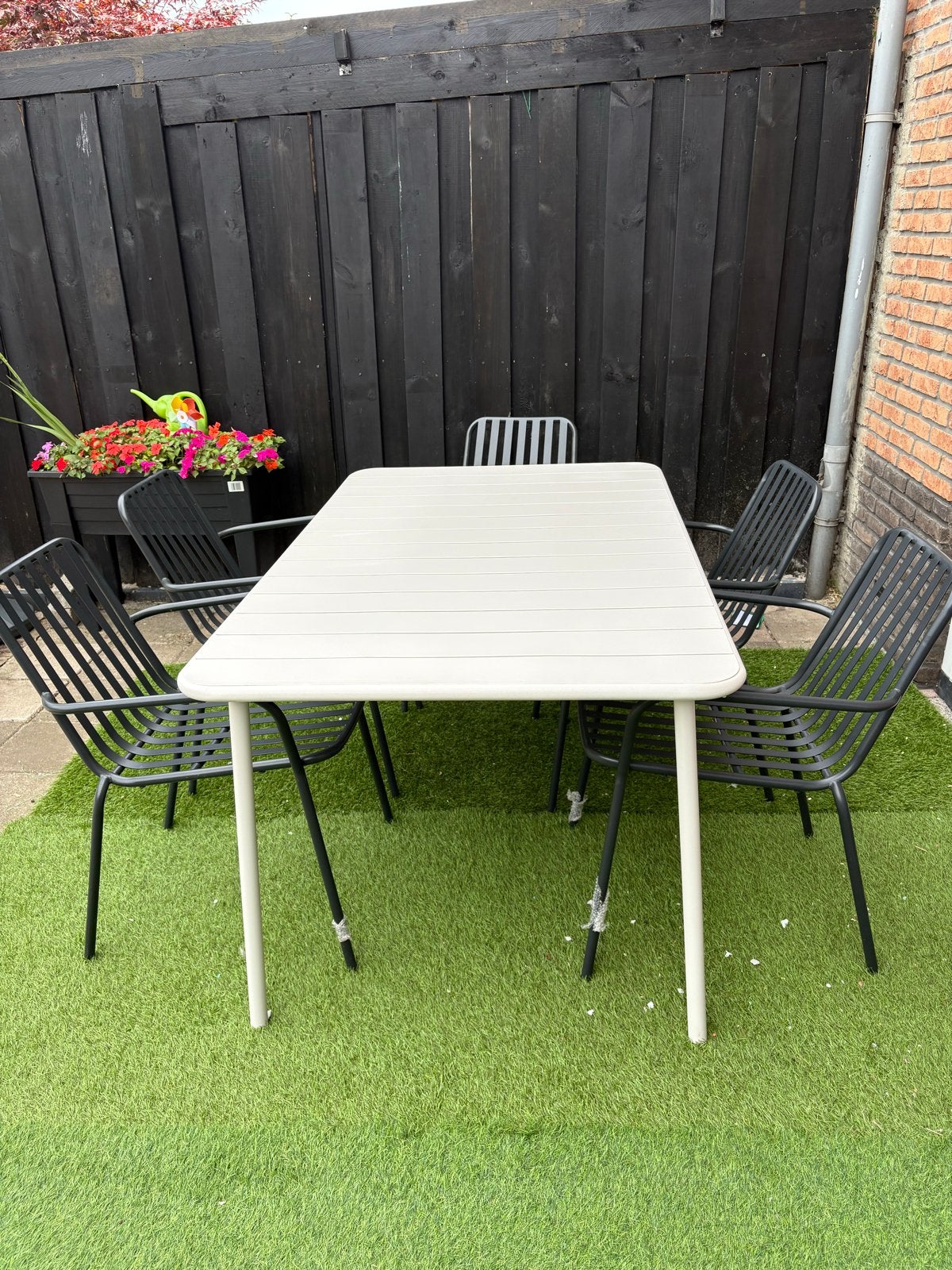 ☀️Tuinset met 5 stoelen en tafel - Zo goed als nieuw, Tuin en Terras, Tuinsets en Loungesets, 4 zitplaatsen, Eettafel, Aluminium