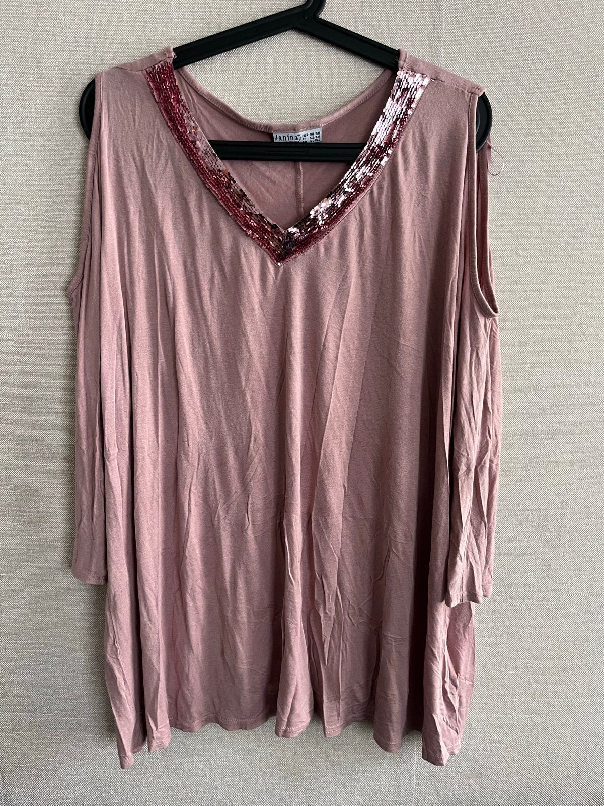 Janina Roze Tuniek met Pailletten - Maat 48/50, Maat 46/48 (XL) of groter, Ophalen of Verzenden, Lange mouw, Roze