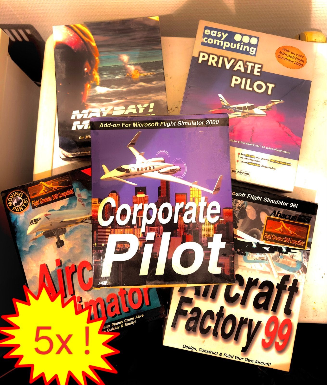 5x Flight Simulator Big Box PC Games Windows 95/98/XP, Gebruikt, 1 speler, Ophalen of Verzenden, Vanaf 3 jaar