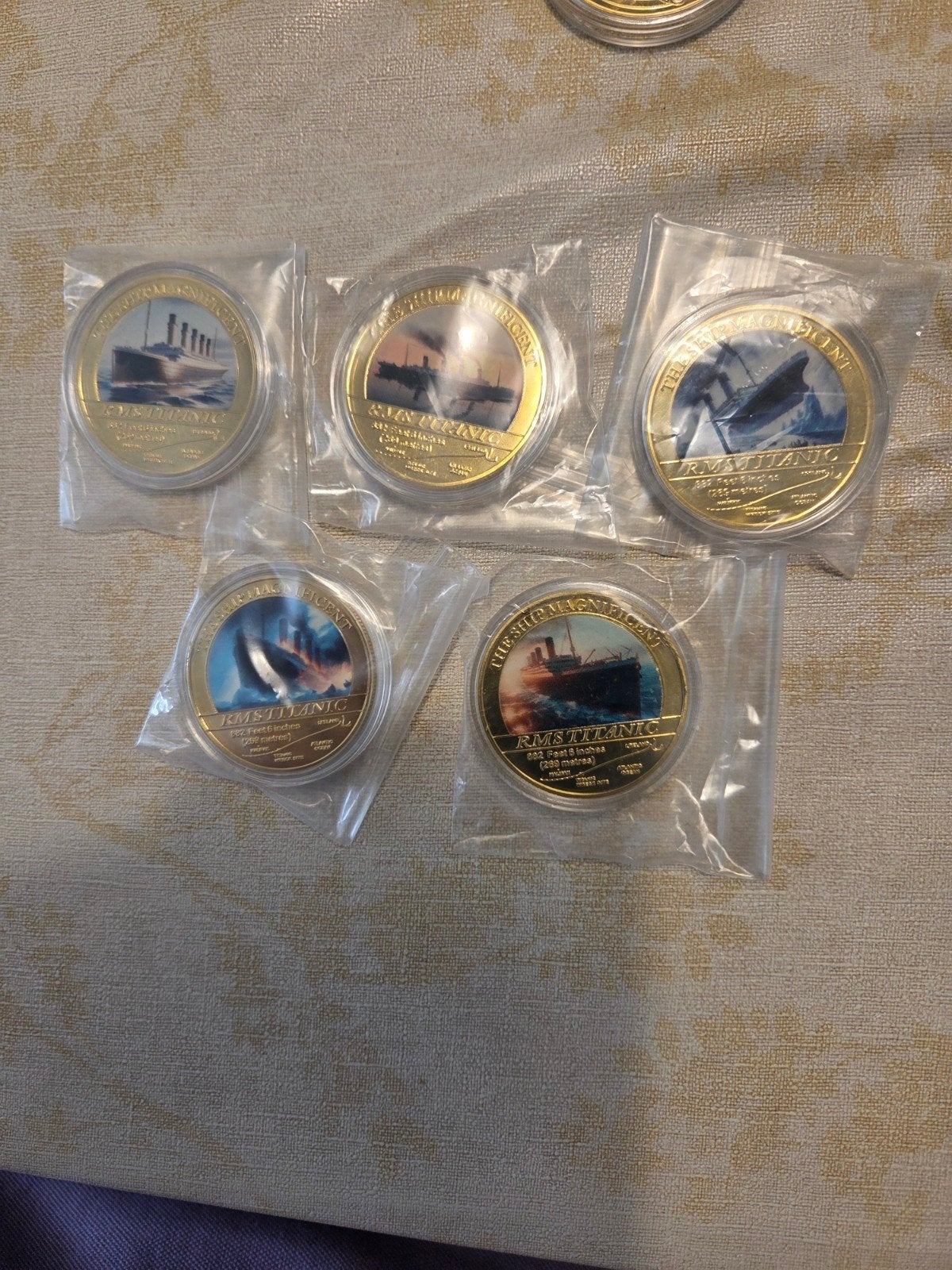 RMS Titanic Herdenkingsmunt Collectie (5 munten), Ophalen of Verzenden, Overige materialen, Buitenland