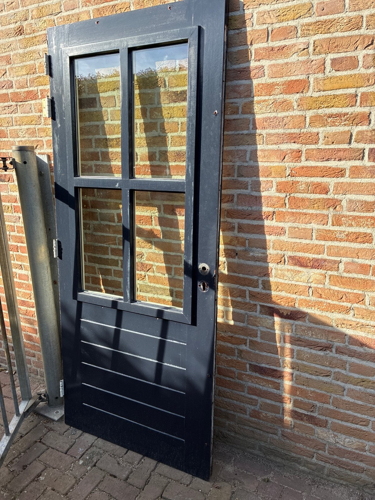 Buitendeur met hardstenen dorpel - 214x92x40 cm, Doe-het-zelf en Verbouw, Ophalen, Gebruikt, 80 tot 100 cm, 215 cm of meer