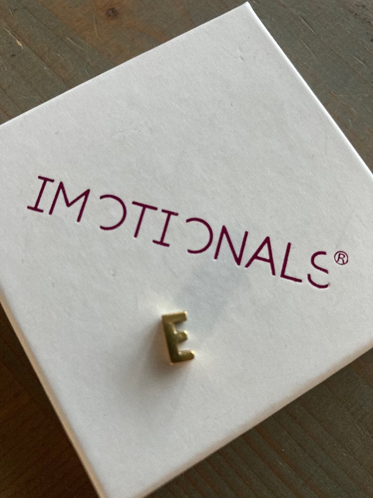 Letter E, Hangertje voor ketting, zilver, gouden plating, Ophalen of Verzenden, Zo goed als nieuw, Goud, Zilver