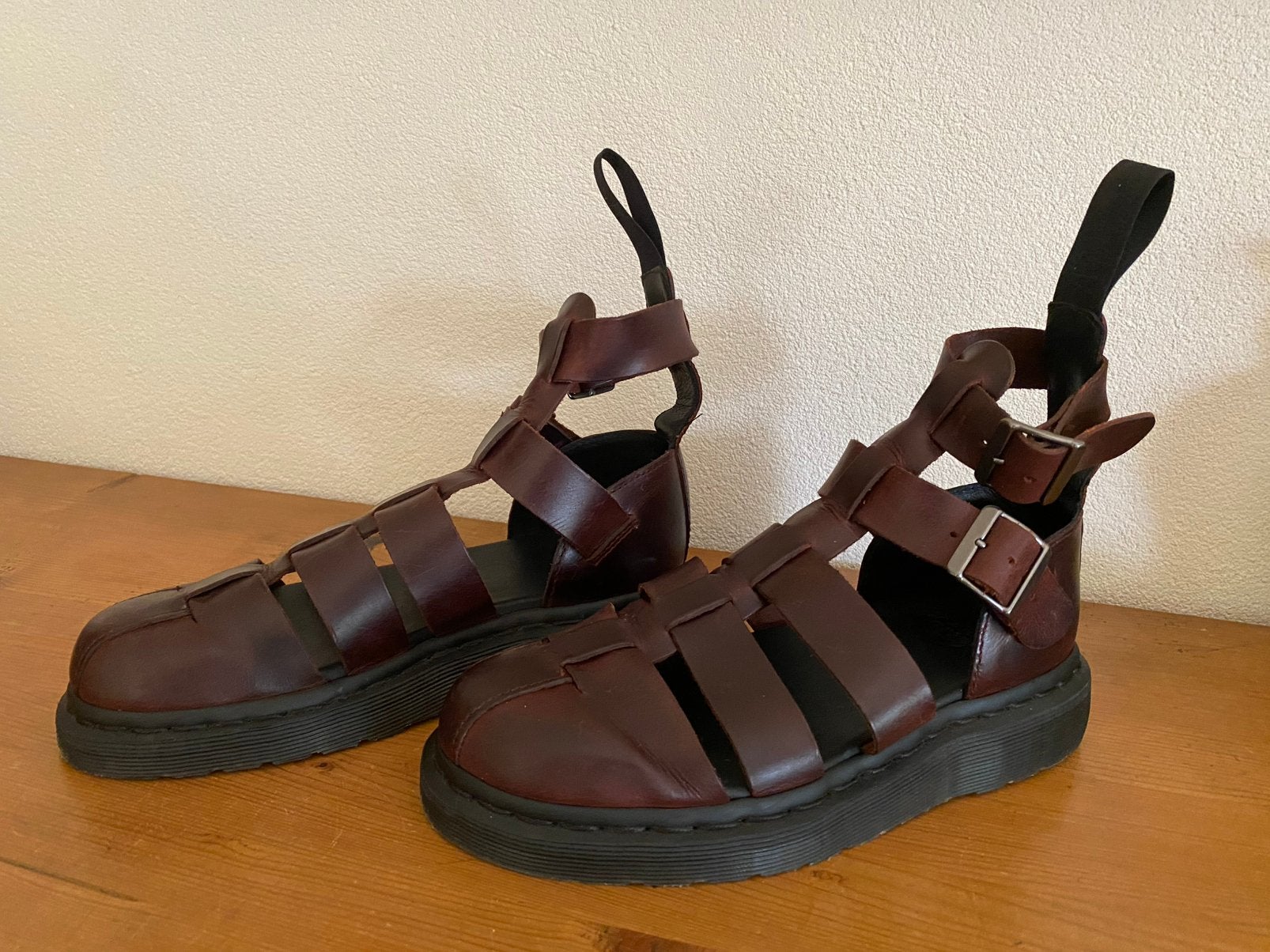 Dr Martens sandalen Geraldo Brando maat 37 met enkelband, Ophalen of Verzenden, Gedragen, Bruin, Sandalen of Muiltjes