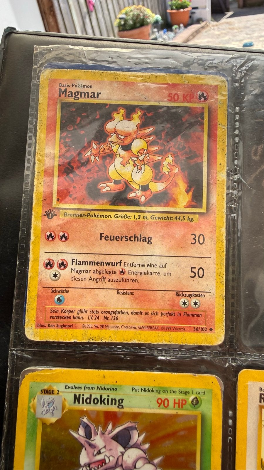 Pokémon Kaart Magmar (Duits) - Basis-Pokémon 1999 Wizards, Verzenden, Gebruikt, Losse kaart