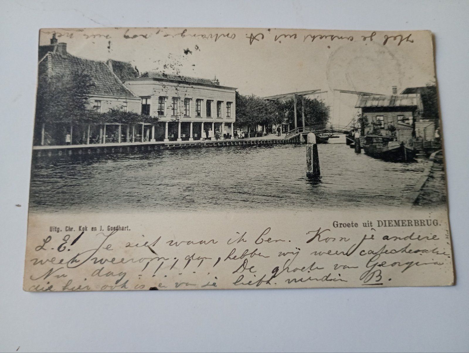 Diemen bij Amsterdam Diemerbrug 1902, Ophalen of Verzenden, Voor 1920, Gelopen, Noord-Holland