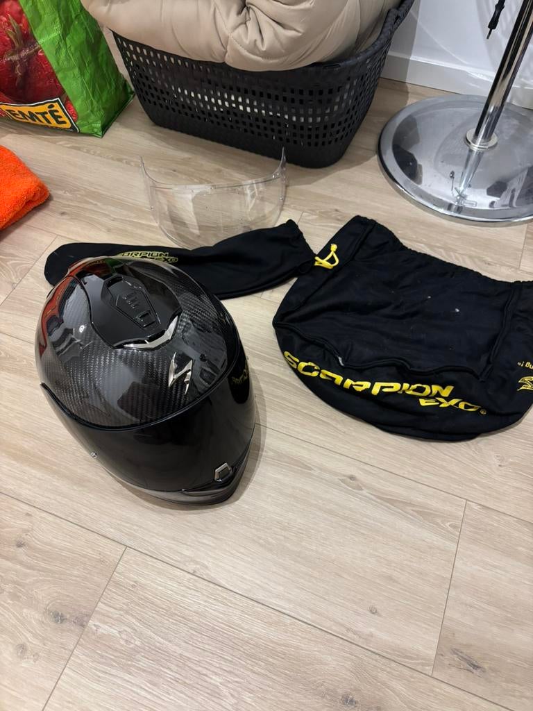 Als nieuw! Scorpion exo 1400 carbon air motor helm helmet M, Motoren, Overige merken, M, Ophalen of Verzenden, Integraalhelm