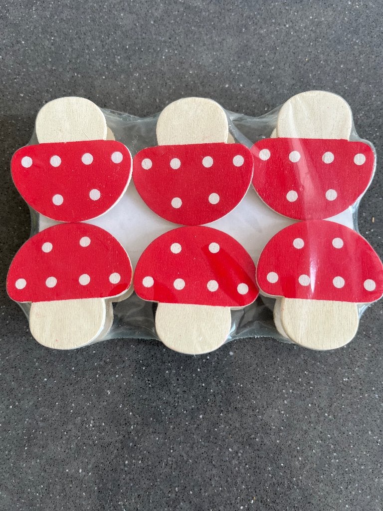 Paddestoel-knijpertjes, Rood, Ophalen of Verzenden, Nieuw