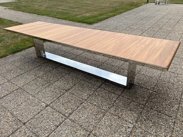 2328. Design tafel / Perdoncin / rvs, Huis en Inrichting, Tafels | Eettafels, Nieuw, 100 tot 150 cm, 200 cm of meer, Rechthoekig