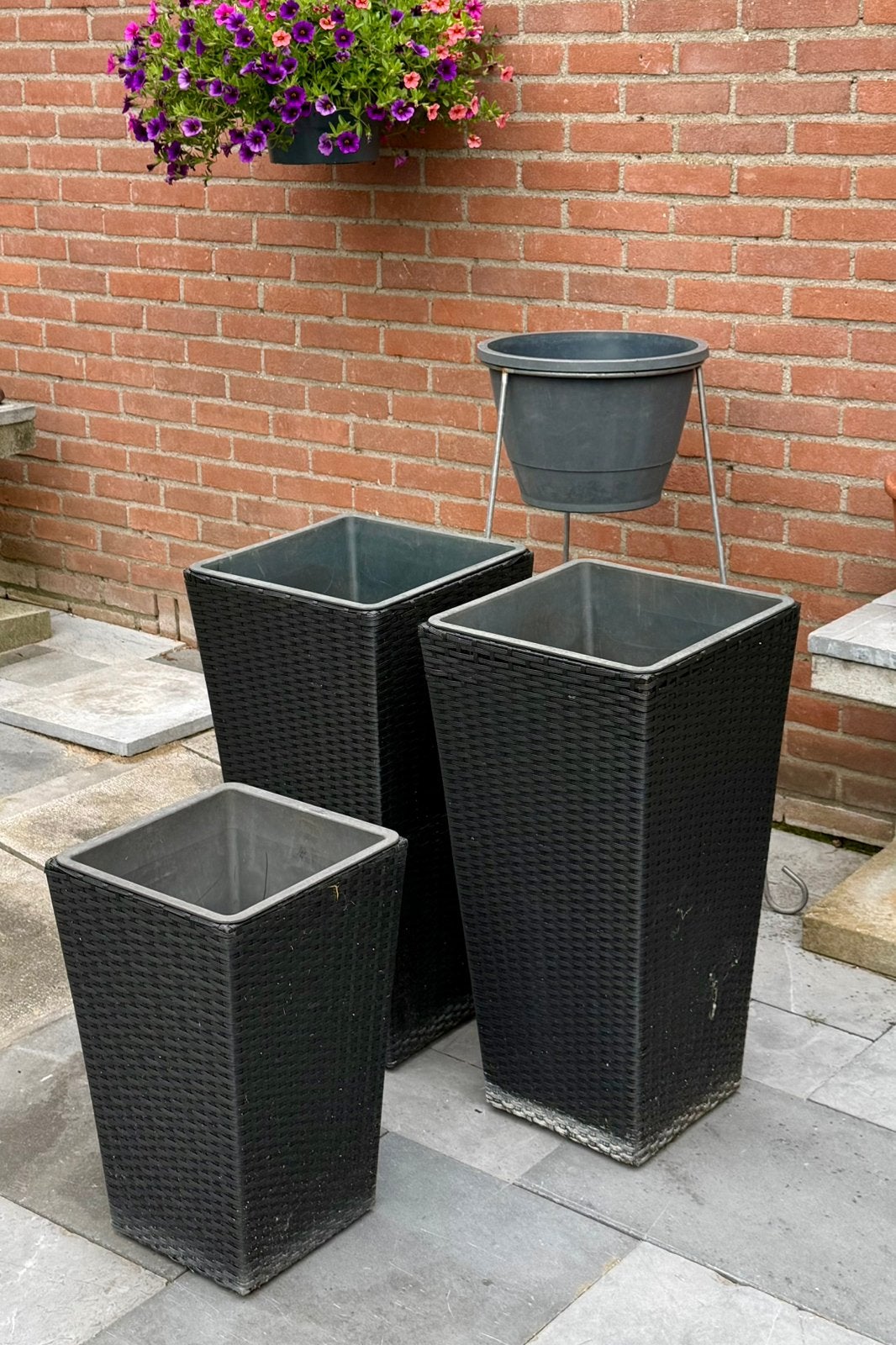 Kunststof plantenbak met binnenbak, Ophalen, Kunststof, Gebruikt, Vierkant