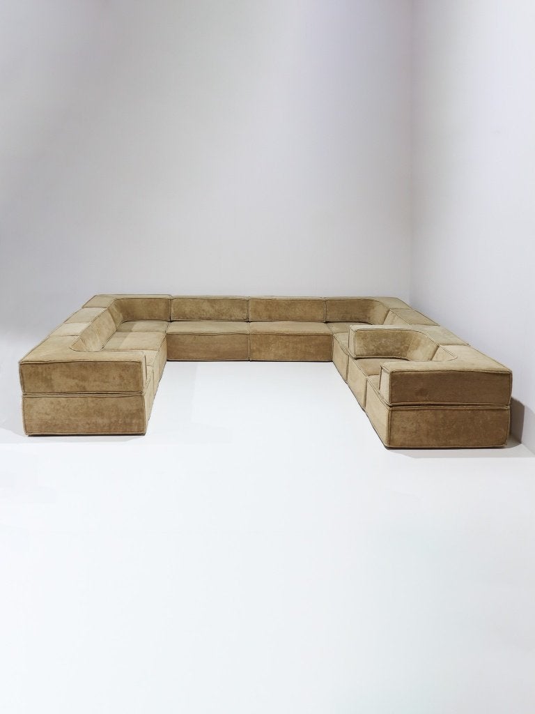 XXL Cor Trio modulaire sofa landscape bank beige geel 1973, Ophalen, -, -, Hoekbank