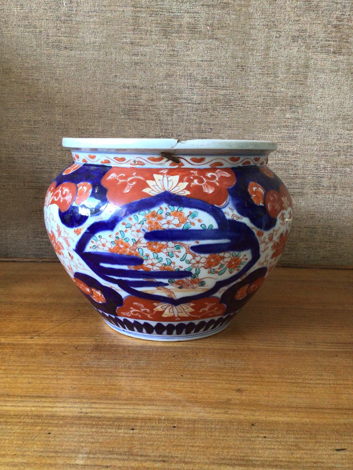 Antieke Japanse Imari Cache Pot, Ophalen of Verzenden