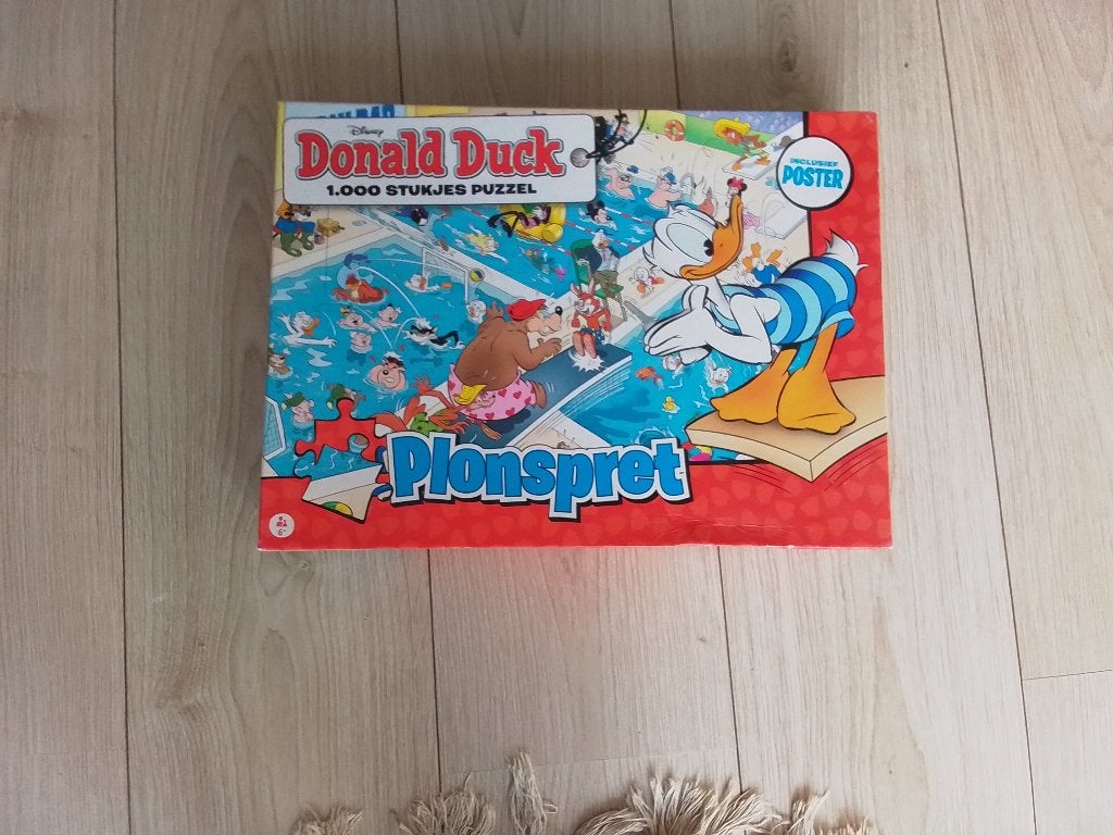 Donald Duck Plonspret 1000 stukjes puzzel, Ophalen, 500 t/m 1500 stukjes, Gebruikt, Legpuzzel