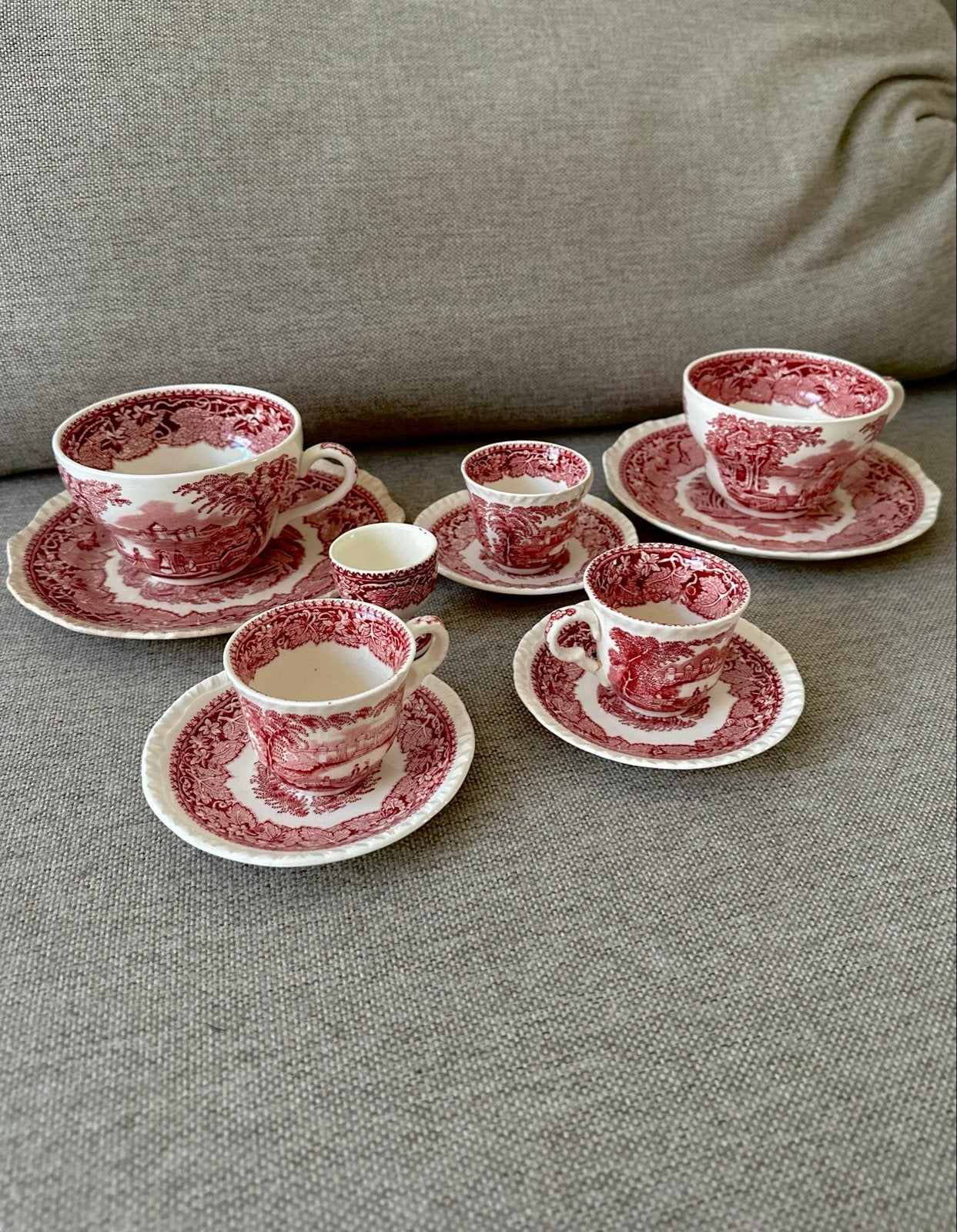 Vintage Mason's Vista Rood Ironstone Servies - 11-delig, Ophalen of Verzenden
