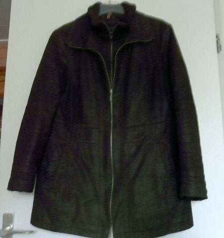 Donna Jas met voering maat 46 lang 80cm  leer foto's, Kleding | Dames, Jassen | Winter, Zwart, Maat 46/48 (XL) of groter, Ophalen of Verzenden