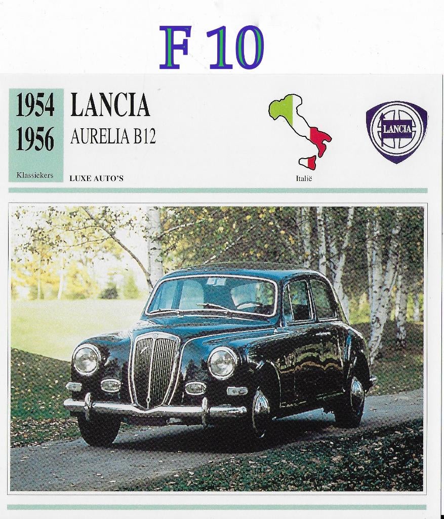 F10 autokaart lancia aurelia b12 ( 1954 - 1956 ), Ophalen of Verzenden, Zo goed als nieuw, Auto's