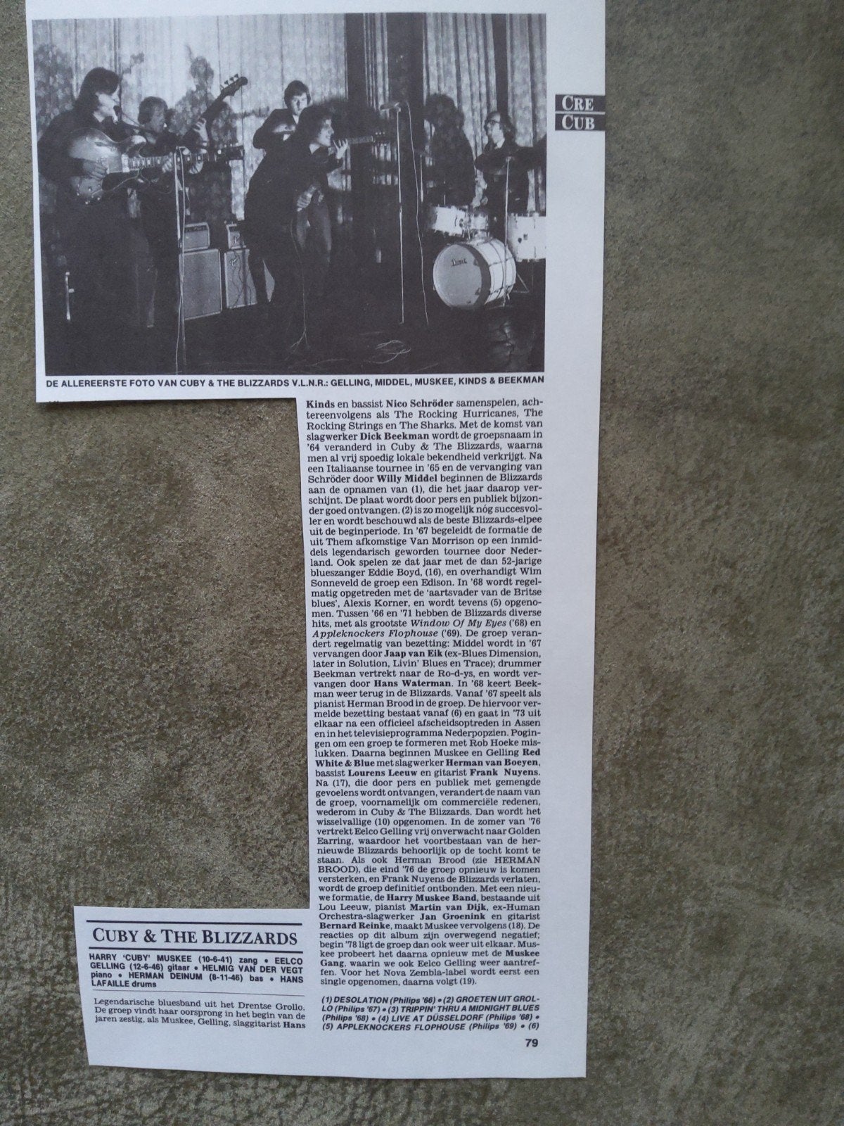 Cuby and the Blizzards, Ophalen of Verzenden, Boek, Tijdschrift of Artikel