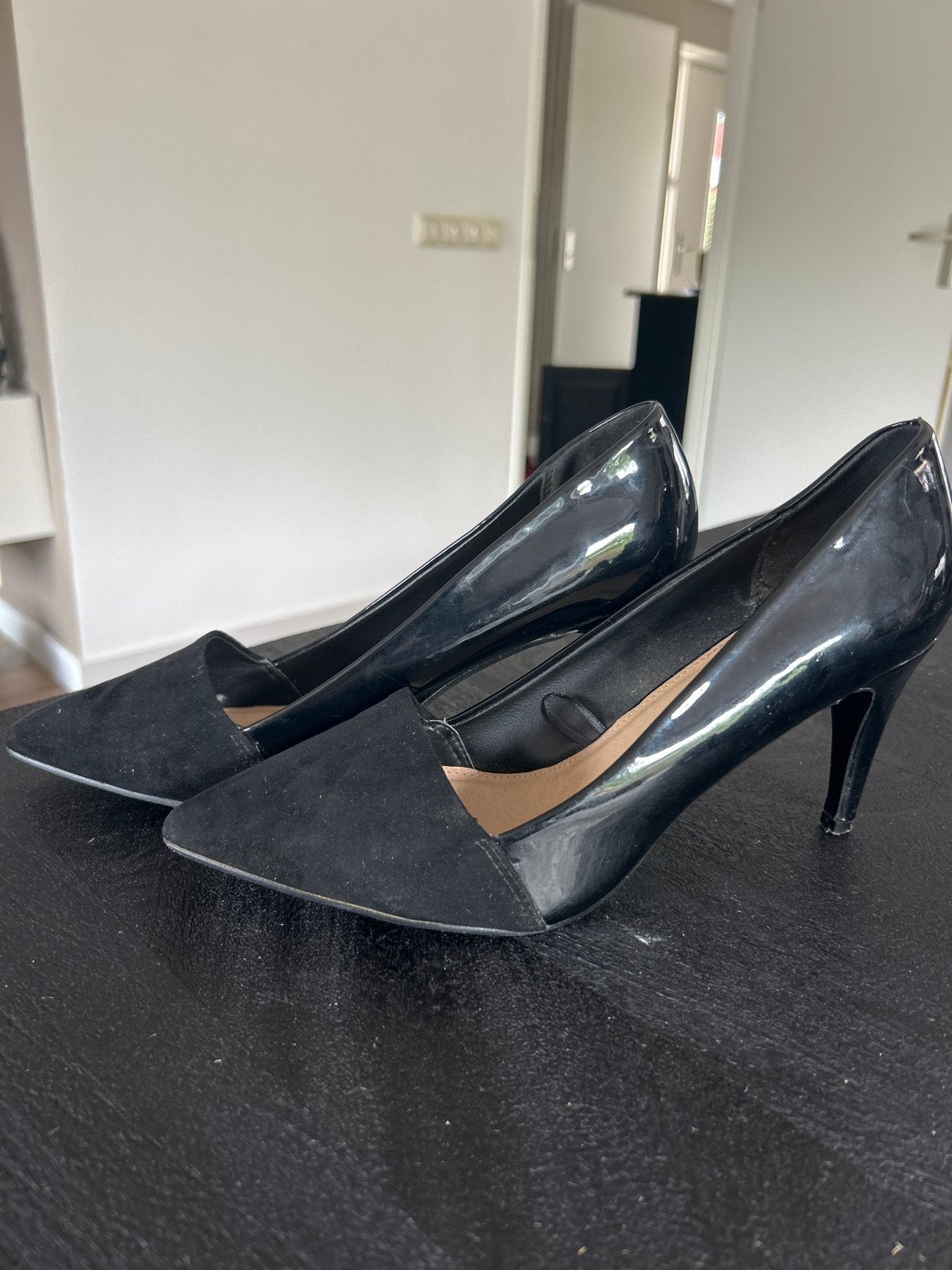Zwarte Wide Fit Pumps - Maat 40/41, Ophalen, Zo goed als nieuw, Zwart, Pumps