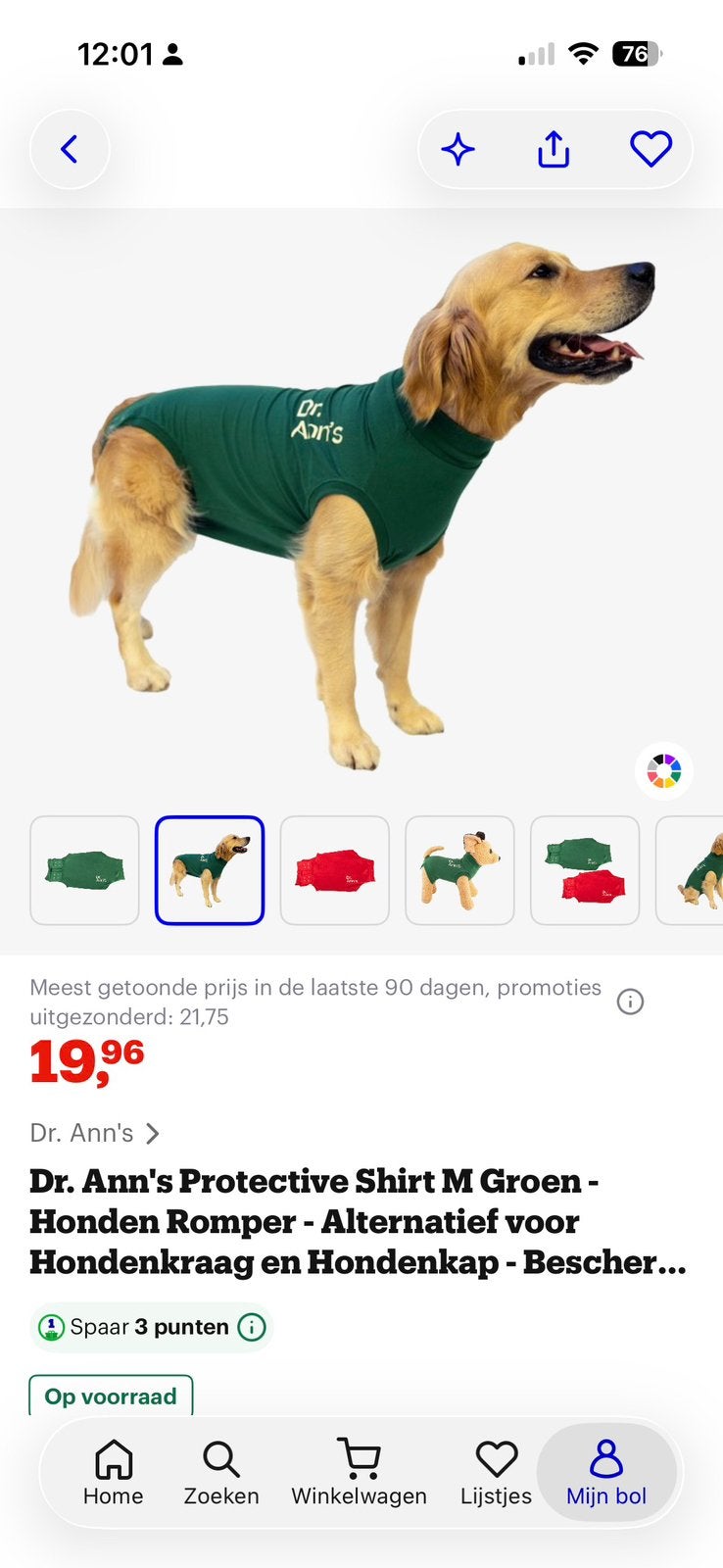 2 rompers en kraag middelgrote hond voor na operatie, Ophalen of Verzenden, Zo goed als nieuw, Hondenjas