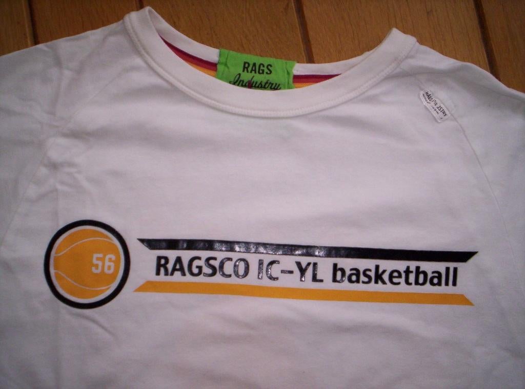 RAGS Industry t- shirt wit geel grijs maat 164, Ophalen of Verzenden, Zo goed als nieuw, Jongen of Meisje, Shirt of Longsleeve