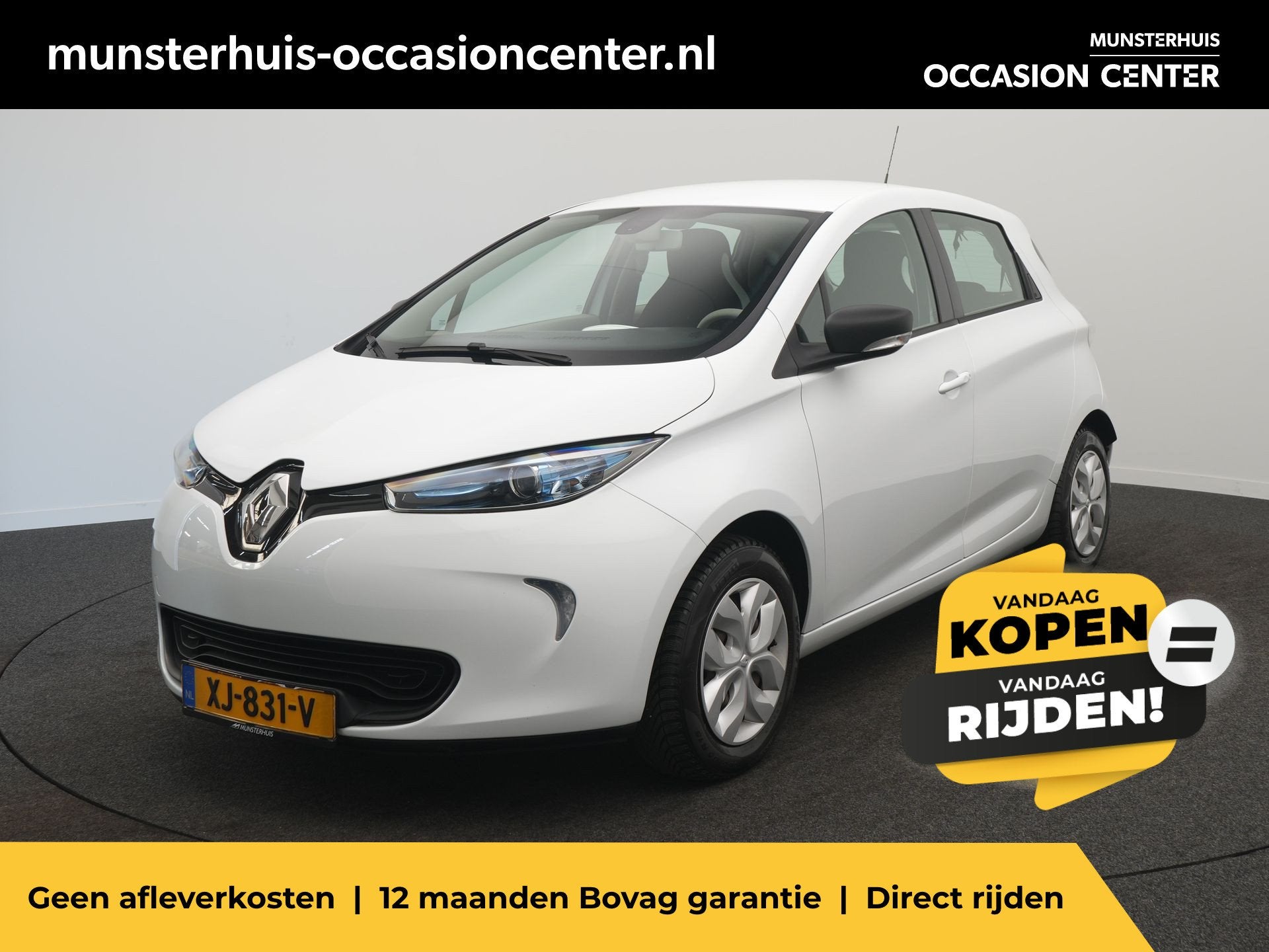 Renault ZOE R90 Life 41 kWh - RIJKLAARPRIJS - Koopaccu - Cru, 12 maanden, Stof, Gebruikt, Zwart