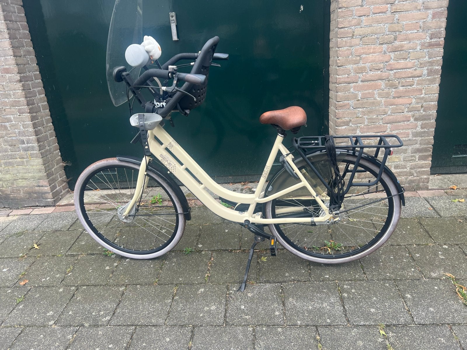 BSP Seine Evo Damesfiets - Crème met Kinderzitje, Overige merken, Versnellingen, Ophalen of Verzenden, Trommelrem