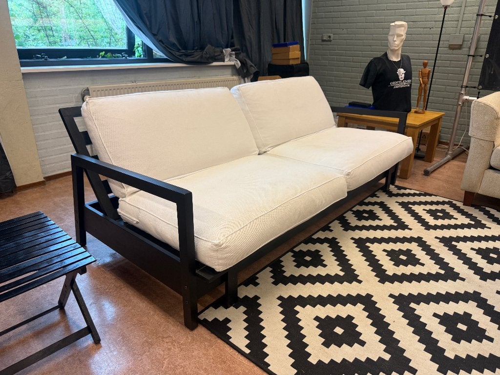 zit slaapbank / model 'YOI Midori', Ophalen, 100 cm, Zwart, Tweepersoons