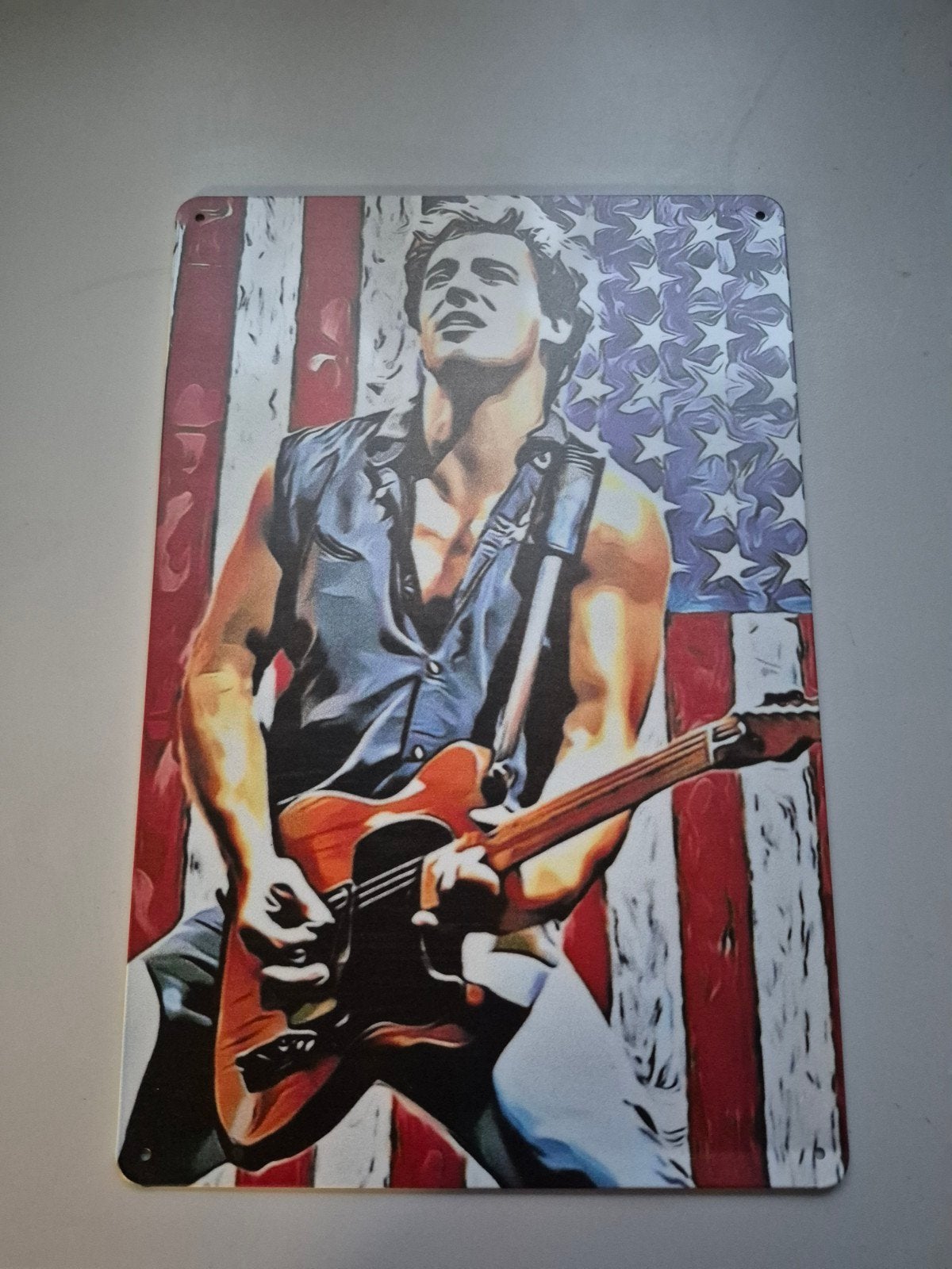 Bruce Springsteen USA Vlag Metalen Plaat Decoratie, Ophalen of Verzenden, Zo goed als nieuw, Overige typen