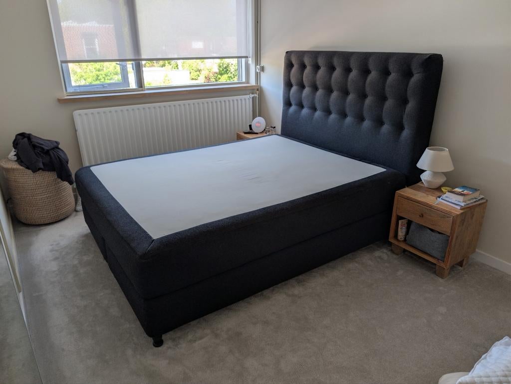 Ikea Boxspring 160x200, Huis en Inrichting, Slaapkamer | Boxsprings, Gebruikt, Zwart, Tweepersoons, Ophalen of Verzenden