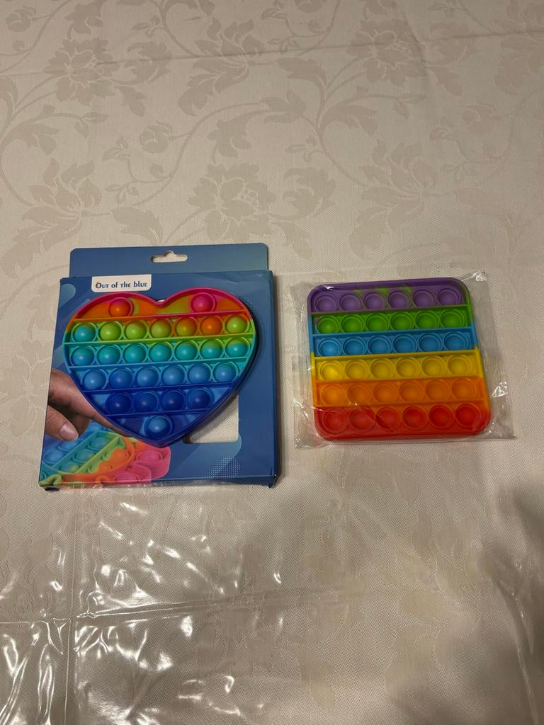 Pop It Fidget Toy Regenboog Hart en Vierkant Set, Ophalen of Verzenden, Nieuw