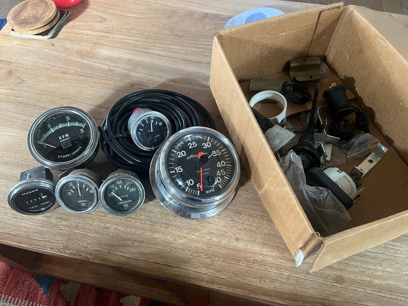 Tellers voor Auto en Boot Stewart Warner, toeren temp olie, Ophalen, Gebruikt, Universele onderdelen