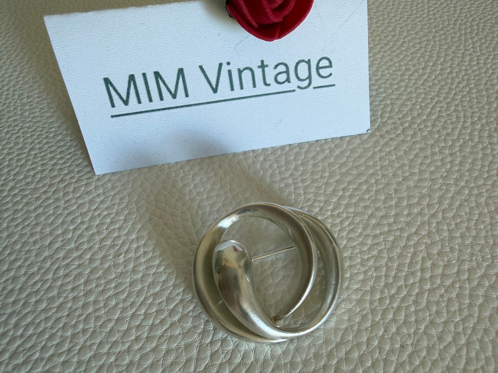 H217/Zilveren Vintage ANDREAS DAUB Modernist broche, Gebruikt, Verzenden, Minder dan 4 cm, X
