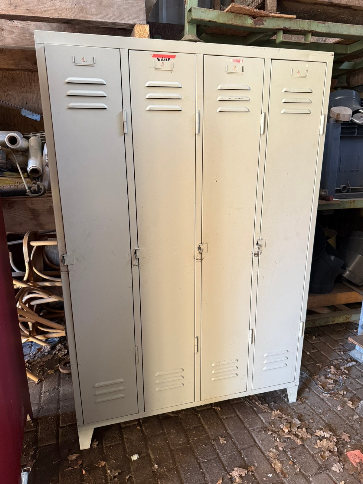 Stalen lockerkast - 4 deuren - 123 cm breed, Ophalen, Gebruikt, X, Industrieel