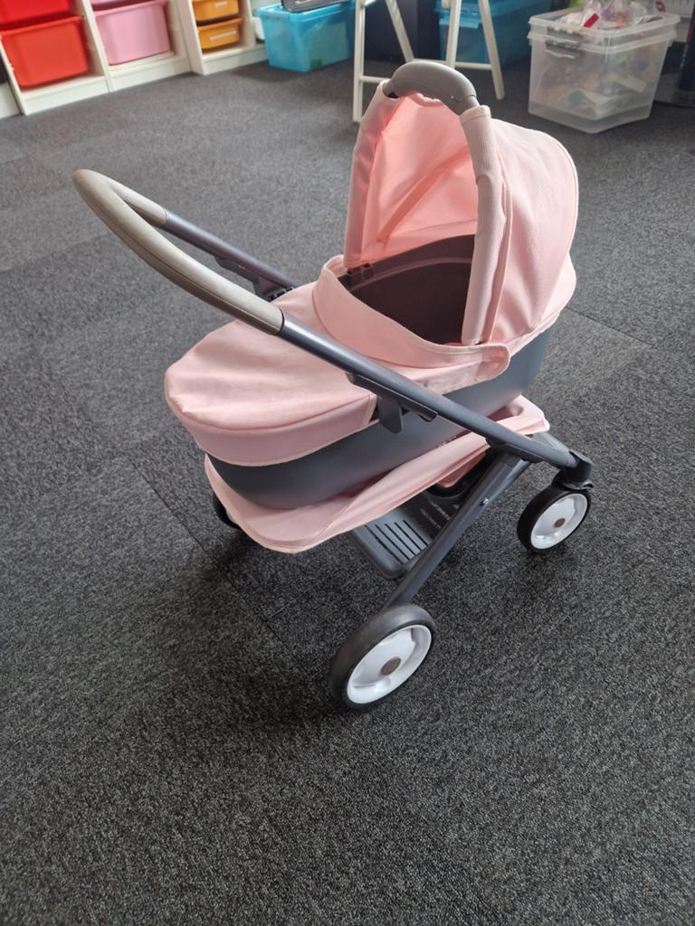 Smoby 2 in 1: poppen buggy en wandelwagen, Ophalen, Zo goed als nieuw, Babypop